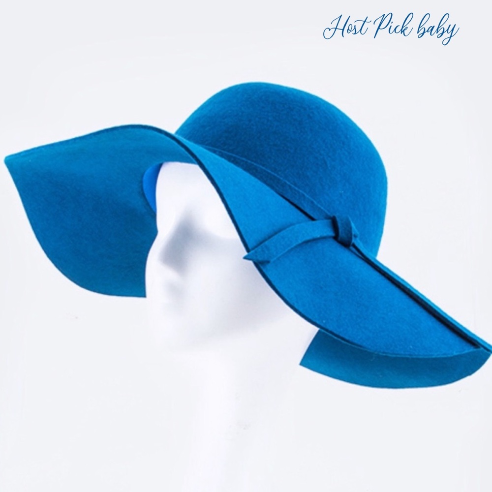 So CHIC✨Blue Wide brim, boho hat. Detail, ribbon … - Picture 2 of 5